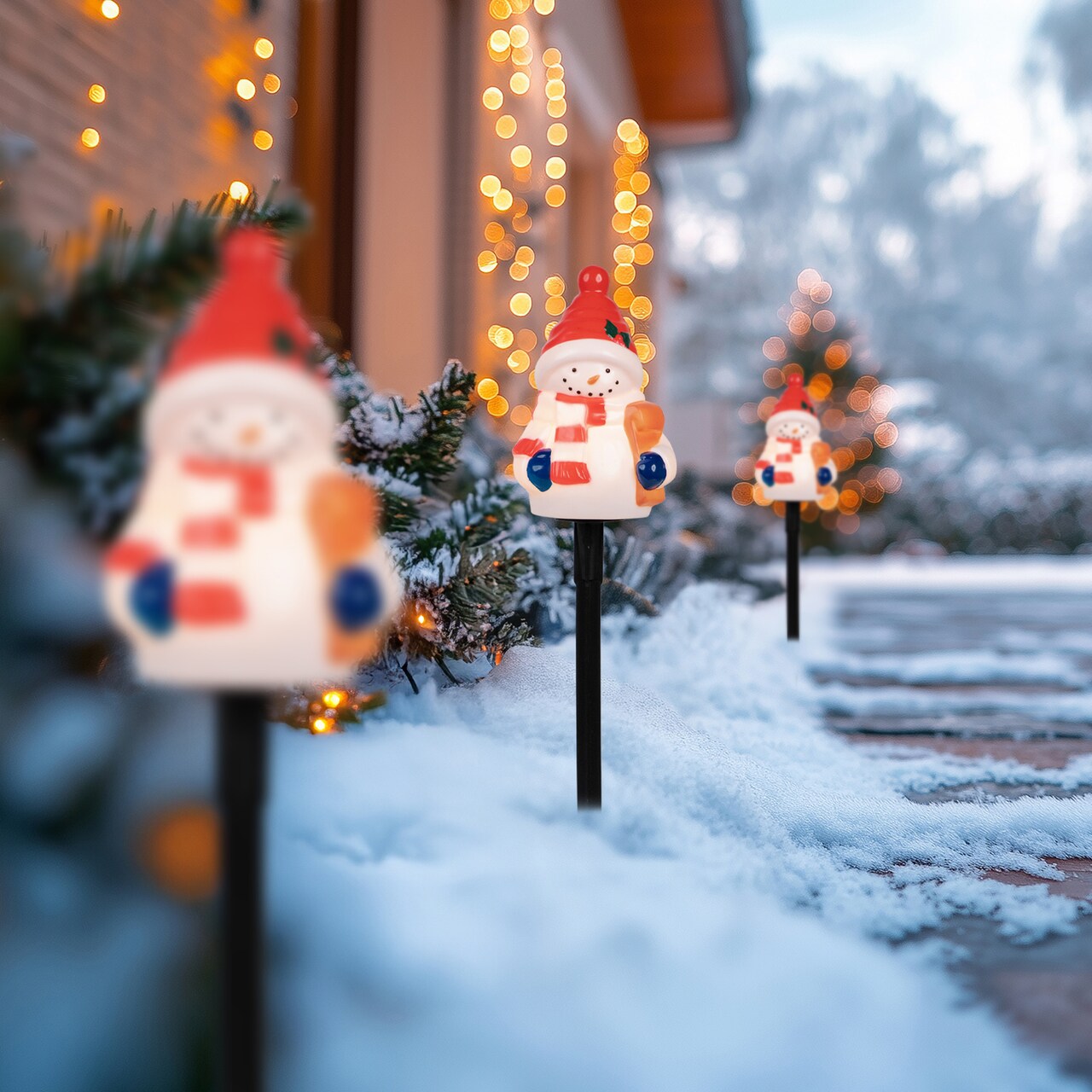 Northlight Jolly Snowmen Outdoor Christmas Pathway Markers - 16" - Set of 4